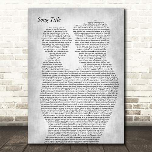 Father & Child Song Lyric Print - Father's Day Gift