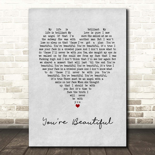 James Blunt You're Beautiful Music Wall Art - 21st Birthday Gift